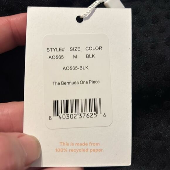 Andie Swim The Bermuda One Piece Terry Dots Swimsuit Black size M NWT - Picture 8 of 11